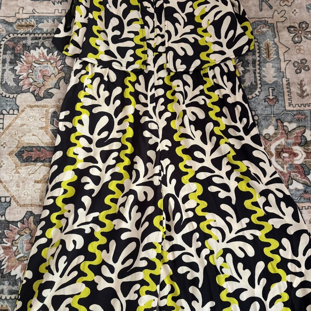 Phase Eight Abstract Print Wide Leg Jumpsuit Black Green Resort Vacay UK 10 US 6 - Picture 9 of 15